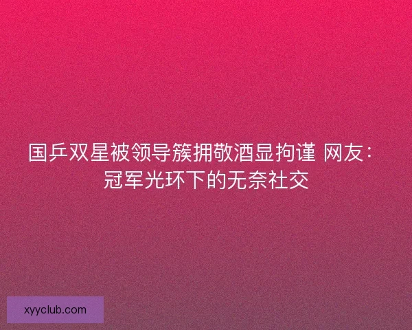 国乒双星被领导簇拥敬酒显拘谨 网友：冠军光环下的无奈社交